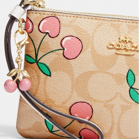 Coach Bags Coach Corner Zip Wristlet Cherry Print Poshmark